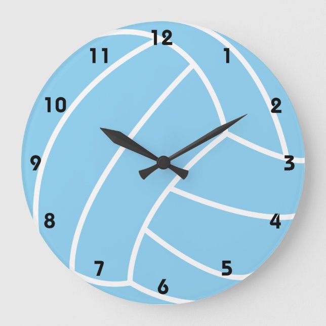 Grande Horloge Ronde Baby Blue Volleyball (Recto)