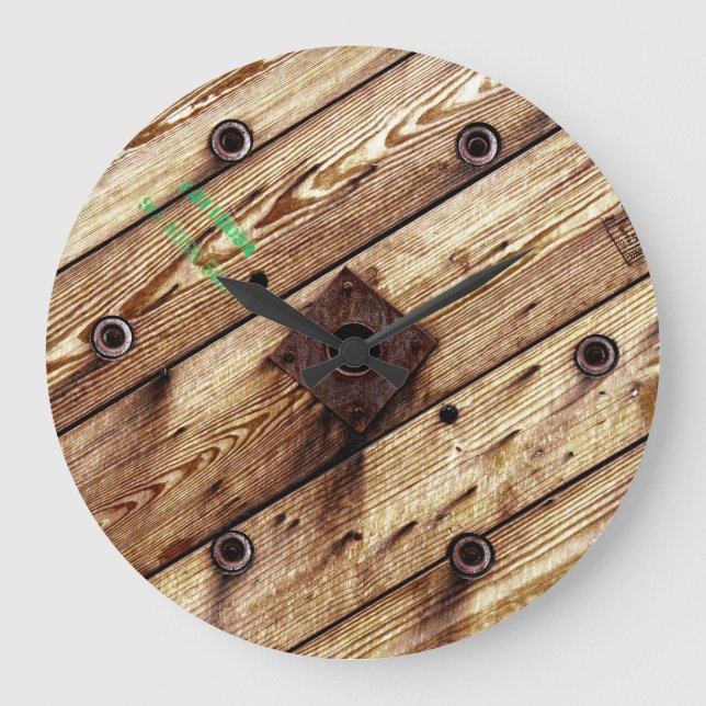 Grande Horloge Ronde Bac en bois cool (Recto)