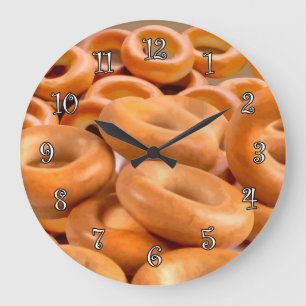Grande Horloge Ronde Bagels Thème Horaires De Cuisine