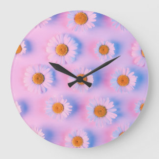 Grande Horloge Ronde Baie multicolore à néon.