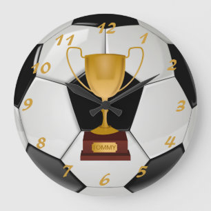 Grande Horloge Ronde Bal de football réaliste et un Trophée personnalis
