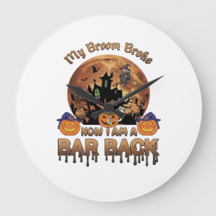 Grande Horloge Ronde Balai Brisé Bar Retour Maison Hantée Halloween Sor
