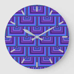 Grande Horloge Ronde balance carré bleue et violette
