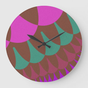 Grande Horloge Ronde Balances roses et bordeaux