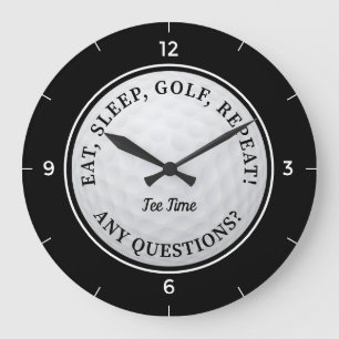 Grande Horloge Ronde Balle de Golf Personnalisée Citation Sportive Golf