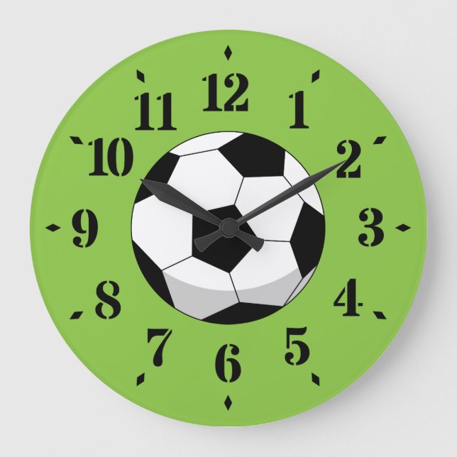 Grande Horloge Ronde Balle de soccer en dessin (Recto)
