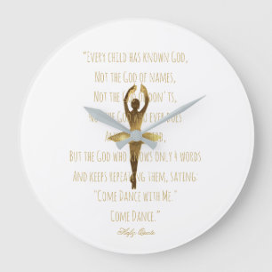 Grande Horloge Ronde Ballerina Inspirational Dance Citation Danse Balle