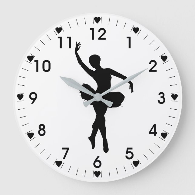 Grande Horloge Ronde Ballerina Sur Un Arrière - plan Blanc (Recto)