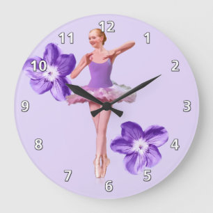 Grande Horloge Ronde Ballerine de Purple et White