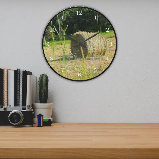 Grande Horloge Ronde Balles rondes en été Paysans terrain de foin (Créateur téléchargé)