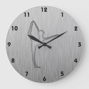 Grande Horloge Ronde Ballet de metal-look brushed