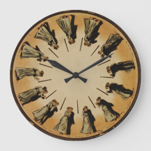 Grande Horloge Ronde Ballroom Dancing Couple Waltzing 1898 Classique