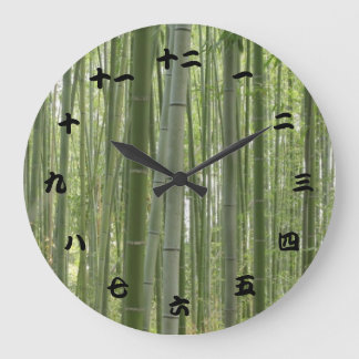 Grande Horloge Ronde Bamboo Woods, Kanji japonais