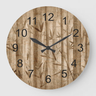 Grande Horloge Ronde Bambou naturel magnifique