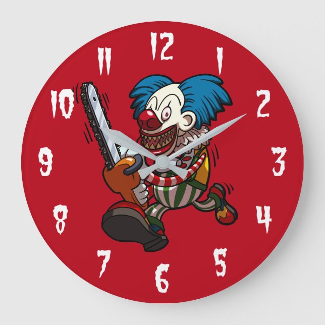 Grande Horloge Ronde Bande dessinée colorée d'horreur de Halloween de (Recto)