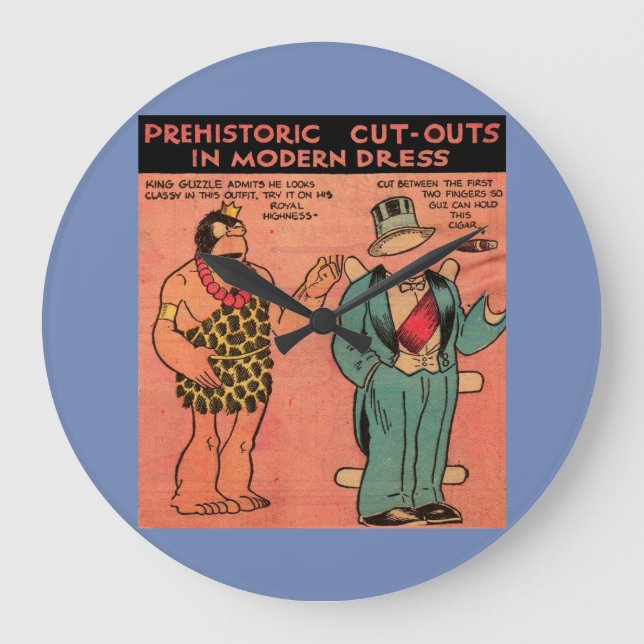 Grande Horloge Ronde Bande dessinée des années 1930 poupée en papier de (Recto)