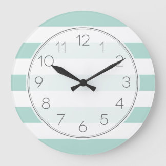 Grande Horloge Ronde Bandes larges de la menthe
