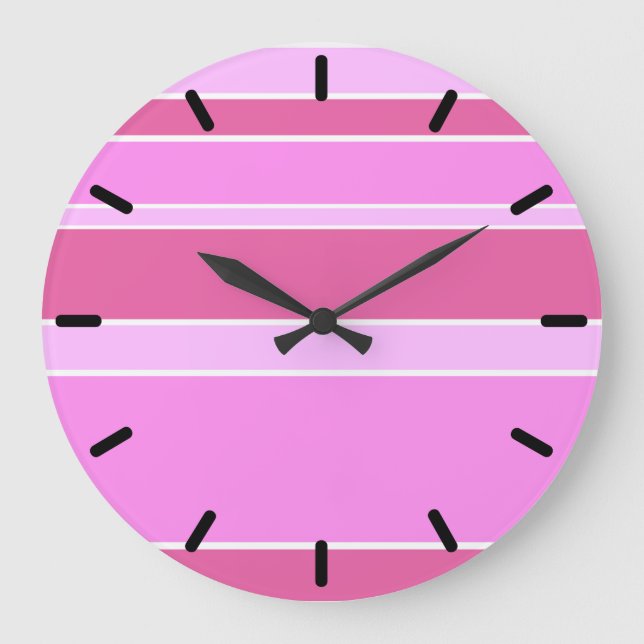 Grande Horloge Ronde Bandes roses (Recto)