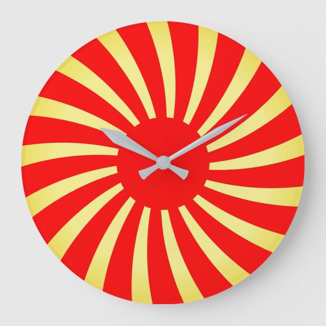 Grande Horloge Ronde Bandes spirales rouge et or (Recto)