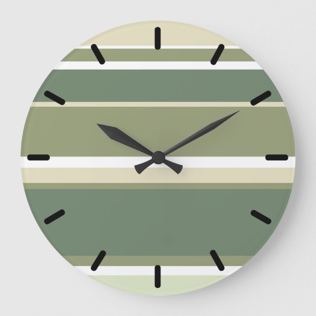 Grande Horloge Ronde Bandes vert olive (Recto)