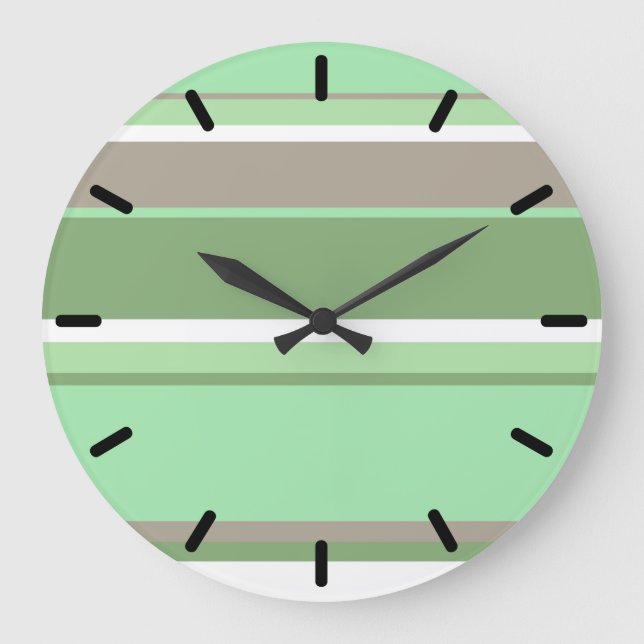 Grande Horloge Ronde Bandes vert pâle (Recto)