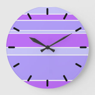 Grande Horloge Ronde Bandes violettes