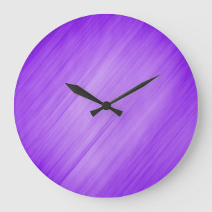 Grande Horloge Ronde Bandes violettes diagonales contemporaines