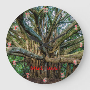 Grande Horloge Ronde Banyan Tree le long de la piste Pipiwai Grande hor