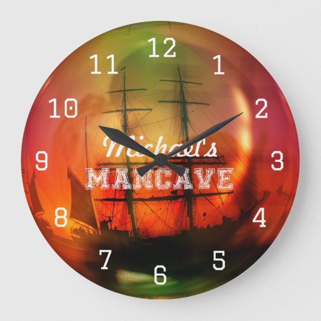 Grande Horloge Ronde Bar de plage des Caraïbes pour homme Bière (Recto)