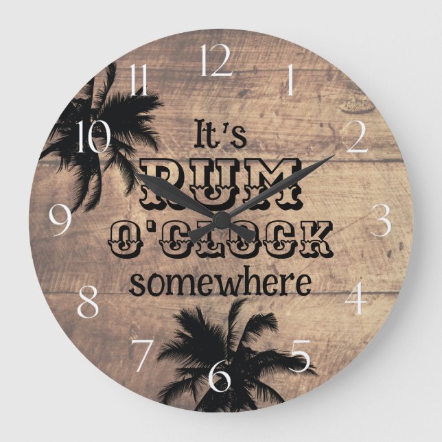 Grande Horloge Ronde Bar de plage Rum O'Clock (Recto)