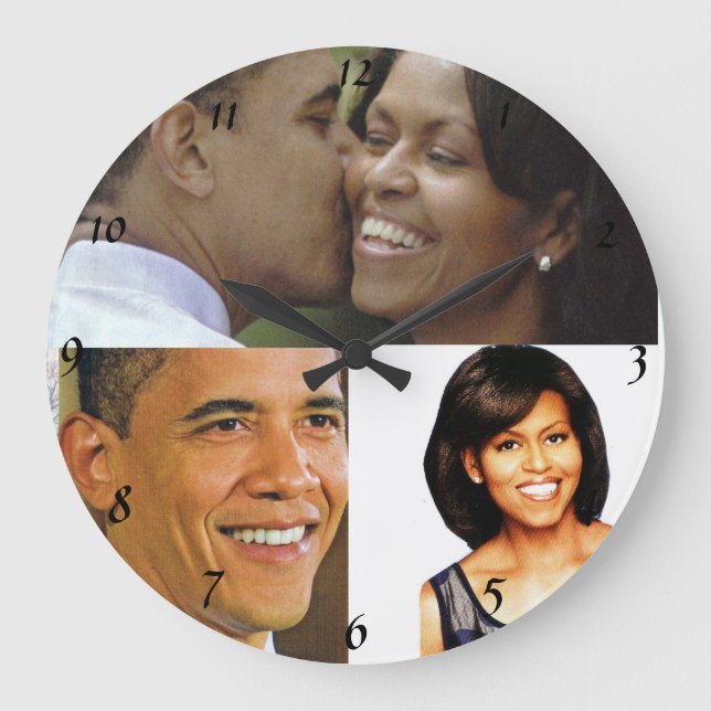 Grande Horloge Ronde BARACK ET MICHELLE OBAMA clock (Recto)