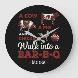 Grande Horloge Ronde Barbecue BBQ Joke GIft Pour Grill Master Chef