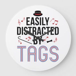 Grande Horloge Ronde Barbershop Quartet facilement distrait par des éti