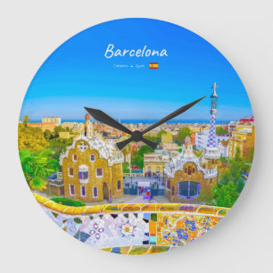 Grande Horloge Ronde Barcelone, Espagne - Parc Guell Mosaïque Gaudi