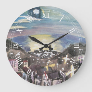 Grande Horloge Ronde Barcelone la nuit par Walter Gramatte