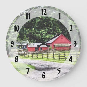Grande Horloge Ronde Barne rouge