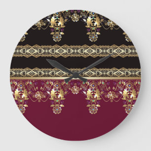 Grande Horloge Ronde Baroque d'ornement oriental d'époque arabe