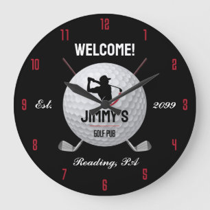 Grande Horloge Ronde Barre de golf classique personnalisée