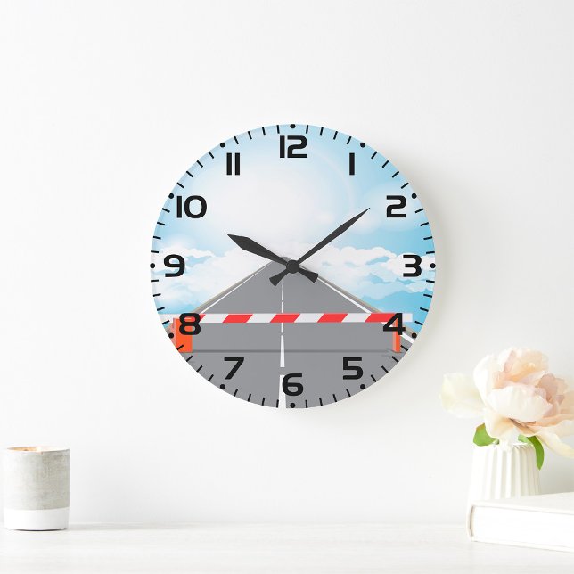 Grande Horloge Ronde Barrière rouge et blanche Accès bloqué (Créateur téléchargé)