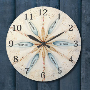 Grande Horloge Ronde Baseball Ball Sports Design Monogramme moderne