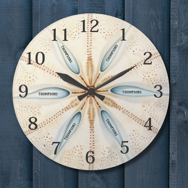 Grande Horloge Ronde Baseball Ball Sports Design Monogramme moderne (Créateur téléchargé)