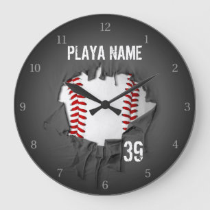 Grande Horloge Ronde Baseball déchiré