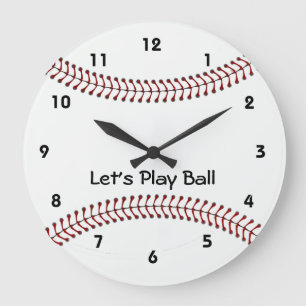 Grande Horloge Ronde Baseball Design Wall Clock