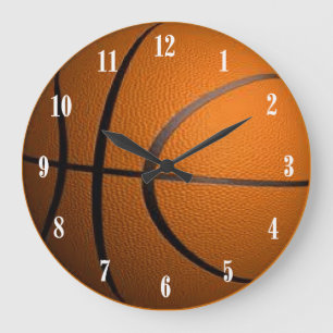 Grande Horloge Ronde Basketball Ball Sport Wall Clock