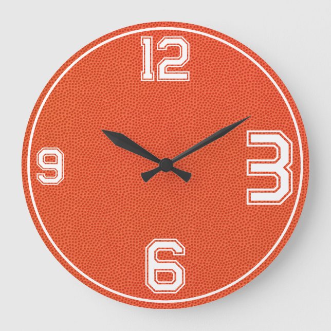 Grande Horloge Ronde Basketball Textured Sports Clock (Recto)