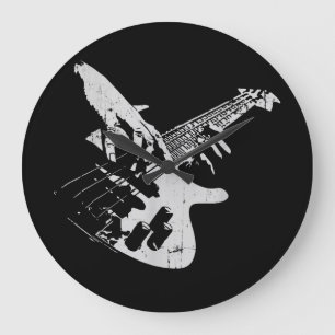 Grande Horloge Ronde Basse Guitare Lecteur Cadeau Baid