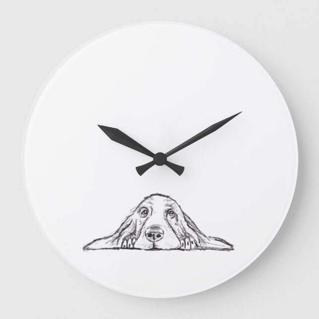 Grande Horloge Ronde basset blanc (Recto)