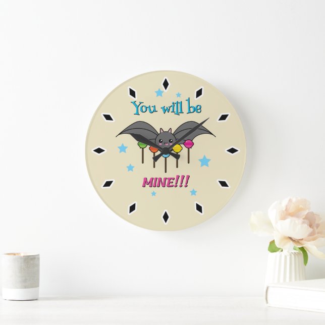 Grande Horloge Ronde Bat Craving Lollipops (Maison)