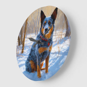 Grande Horloge Ronde Bateau Australien Laisser neiger Noël