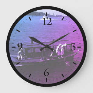 Grande Horloge Ronde Bateau de plongeuse de perles de l'île Mie Mikimot